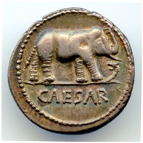 Ancient Roman Imperatorial - 49-48 BCE Julius Caesar, Elephant