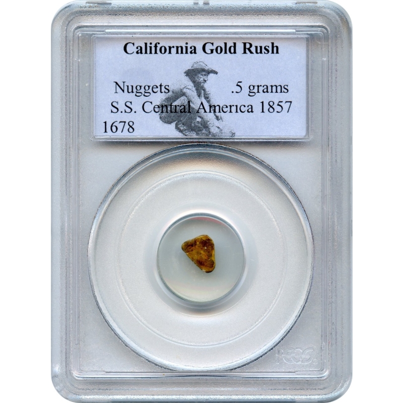 Gold Nugget - 1857 California Gold Rush 0.5 grams PCGS Ex.SS