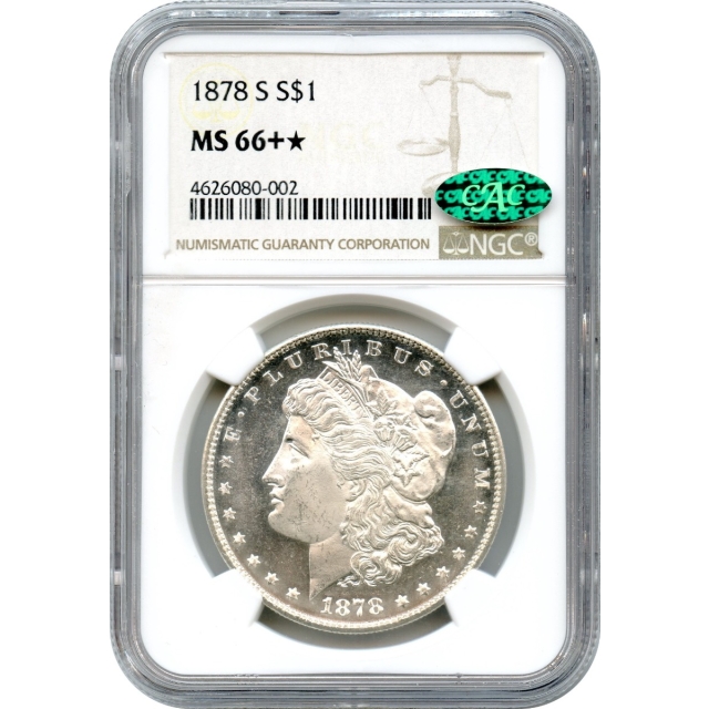 1878-S $1 Morgan Silver Dollar NGC MS66+* (CAC)