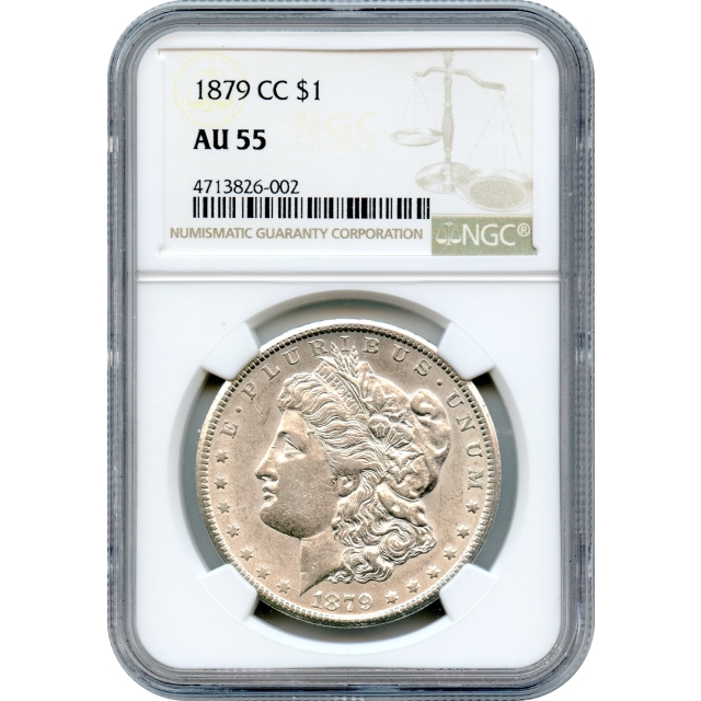1879-CC $1 Morgan Silver Dollar NGC AU55