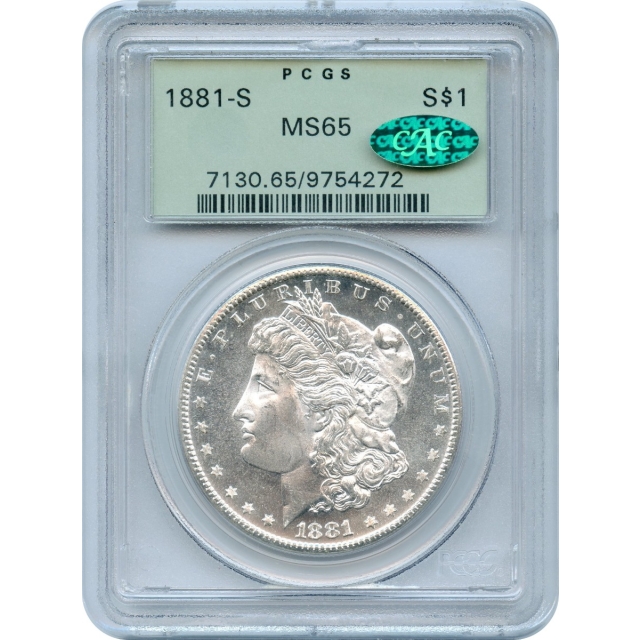 1881-S $1 Morgan Silver Dollar PCGS MS65 (CAC)