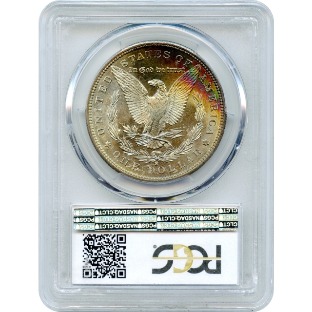 1881-S $1 Morgan Silver Dollar PCGS MS67+ (CAC) - partial reverse rainbow toning!
