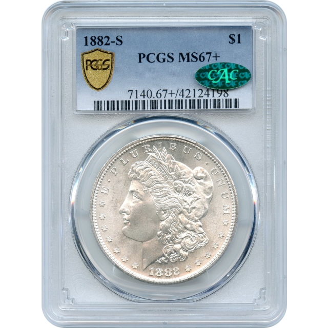 1882-S $1 Morgan Silver Dollar PCGS MS67+ (CAC) "Condition Rarity"