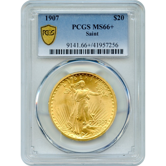 1907 $20 Saint Gaudens Double Eagle PCGS MS66+