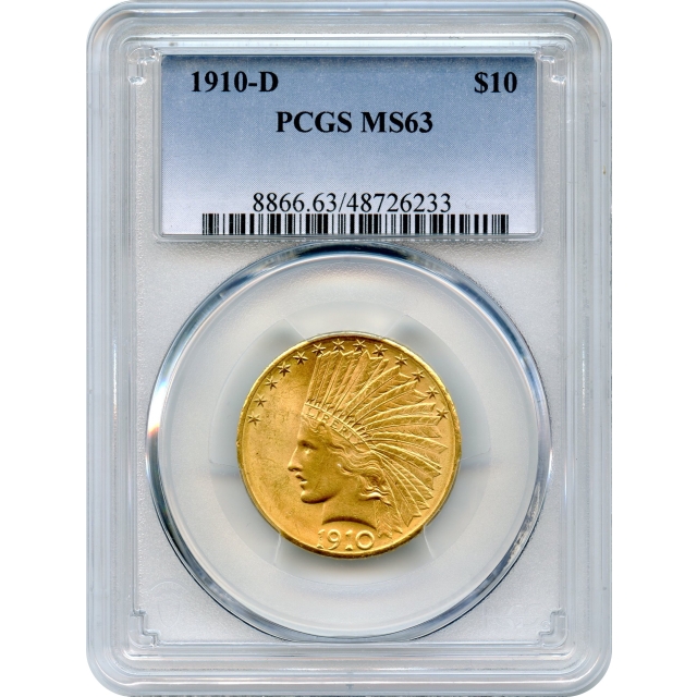 1910-D $10 Indian Head Eagle PCGS MS63