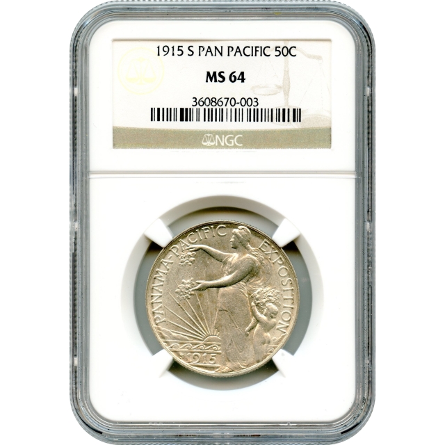 1915-S 50C Panama-Pacific Silver Commemorative NGC MS64