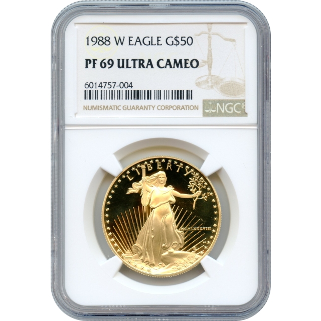 1988-W G$50 Gold American Eagle NGC PR69DCAM