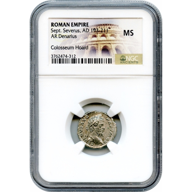 Ancient Rome - AD 193-211 Septimius Severus AR Denarius NGC MS