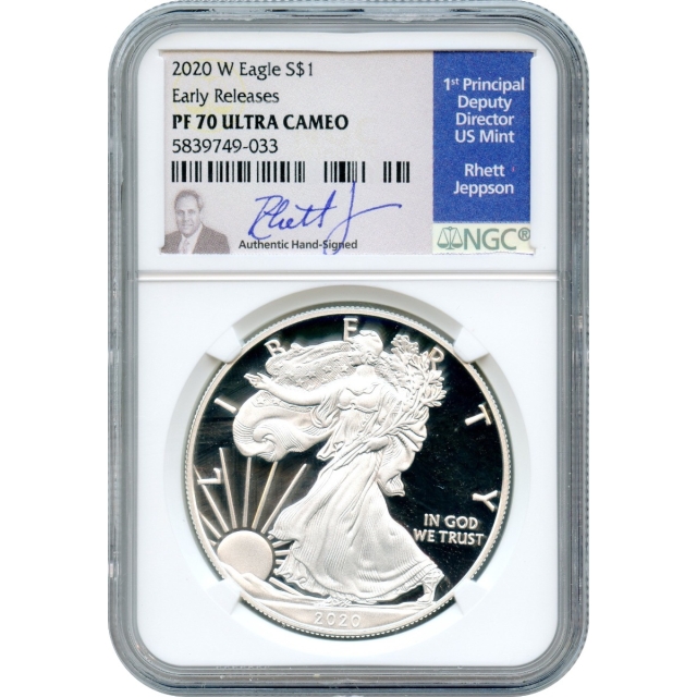 2020-W S$1 Silver American Eagle NGC PR70 Ultra Cameo Early Releases