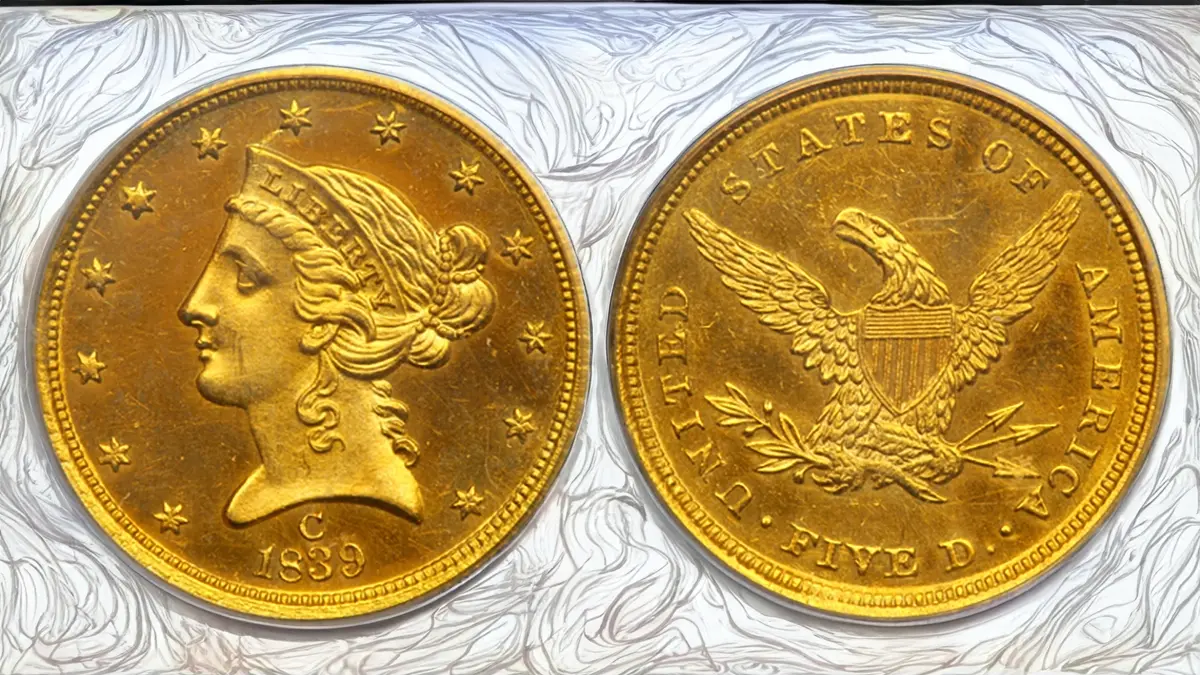 1839-C Liberty Head Half Eagle GB Coin