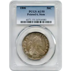 1806 50C Pointed 6, Stem (2)