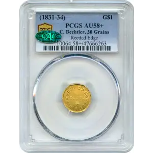 (1831-34) G$1 C. Bechtler, 30 G., Reeded Edge (5)