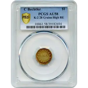 (1834-37) G$1 C. Bechtler, 28.G High Reeded Edge (5)