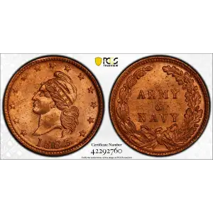 1863 Token F-15/319a Army & Navy Patriotic, RD (2)
