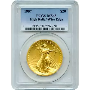 1907 $20 High Relief, Wire Edge (2)