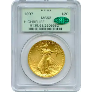 1907 $20 High Relief, Wire Edge
