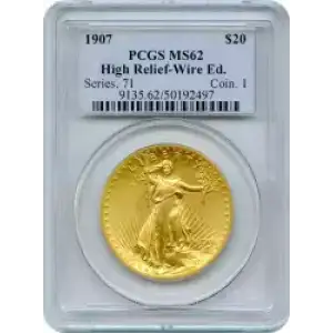 1907 $20 High Relief, Wire Edge