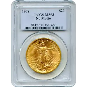 1908 $20 No Motto