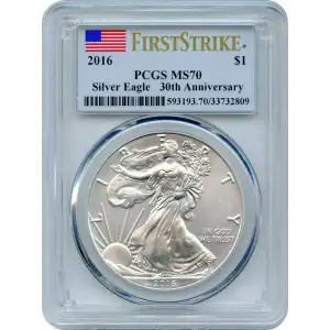2016 $1 Silver Eagle Silver Eagle - 30th Anniversary First Strike First Strike