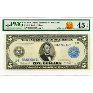 $5 1914 Red Seal Federal Reserve Notes 849