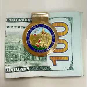 Arms of California 14k Money Clip presented to Caspar Weinberger by President Ronald Reagan (3)