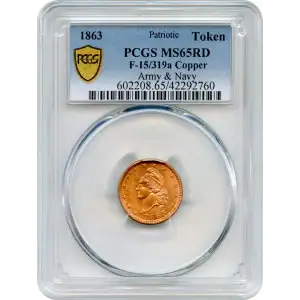 1863 Token F-15/319a Army & Navy Patriotic, RD (3)