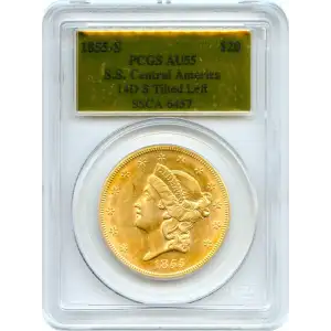 1855-S $20 S Tilt Left S.S. Central America #1 Gold Foil (3)