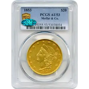 1853 $20 Moffat & Co. (5)