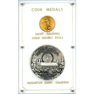 Augustus Saint-Gaudens Double Eagle and Commemorative Medal 2pc Set AR Medal Other Uncertified (2)