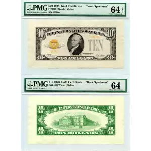 $10 1928 Gold Seal Small Size Gold Certificates 2400