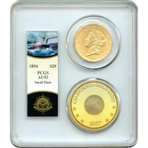 1854 $20 Small Date S.S. Central America #2 (with Pinch) (2)