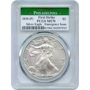 2020-(P) $1 Silver Eagle - Emergency Issue Struck at Philadelphia First Strike