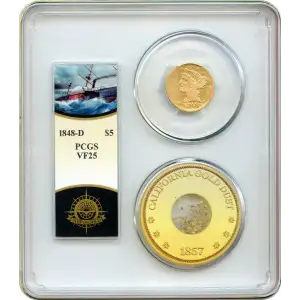 1848-D $5 S.S. Central America #2 (with Pinch) (2)