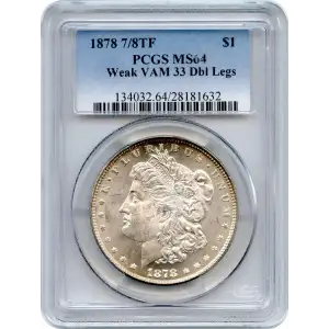 1878 7/8TF $1 VAM 33, Doubled Legs (2)