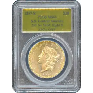 1857-S $20 No Serif, Right S S.S. Central America #1 Gold Foil (3)