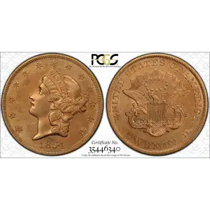 1854 $20 Small Date S.S. Central America #2 (with Pinch) (2)
