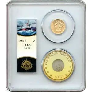 1855-S $5 S.S. Central America #2 (with Pinch) (4)