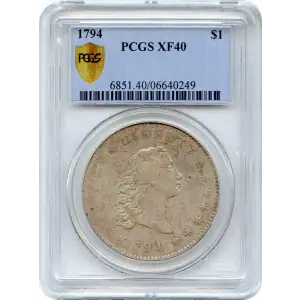 $1 Flowing Hair Silver Dollar