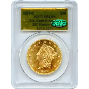 1857-S $20 Narrow Serif S.S. Central America #1 Gold Foil (4)