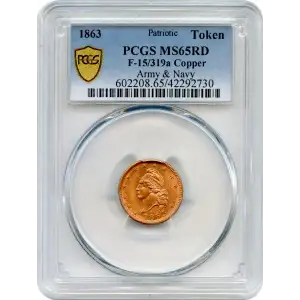 1863 Token F-15/319a Army & Navy Patriotic, RD (2)