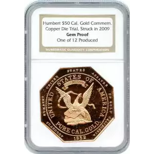 2009 Humbert Commemorative 2.5 oz. troy 999.9 thous. Fine Certified Pure California Gold Gem Proof Ultra Cameo