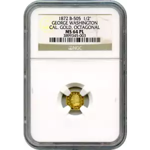 1872 GEORGE WASHINGTON CAL. GOLD, OCTAGONAL PL (4)