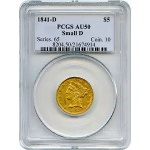 1841-D $5 Small D