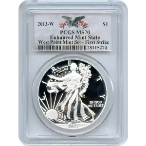 2013-W $1 Enhanced Silver Eagle West Point Mint Set First Strike (2)
