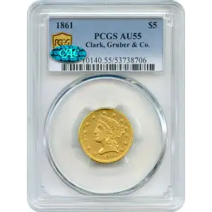 1861 $5 Clark, Gruber & Co. (5)