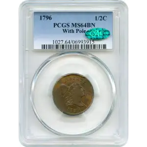 1796 1/2C With Pole, BN