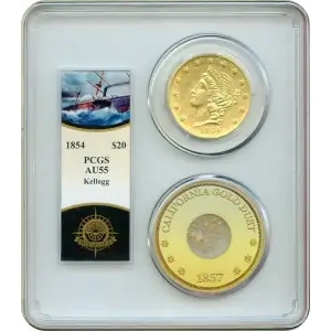 1854 $20 Kellogg & Co. S.S. Central America #2 (with Pinch) (2)