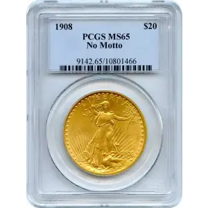 1908 $20 No Motto
