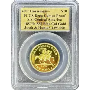 Territorial Gold 49er Horseman $10 Gold Modern Restrike