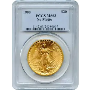 1908 $20 No Motto